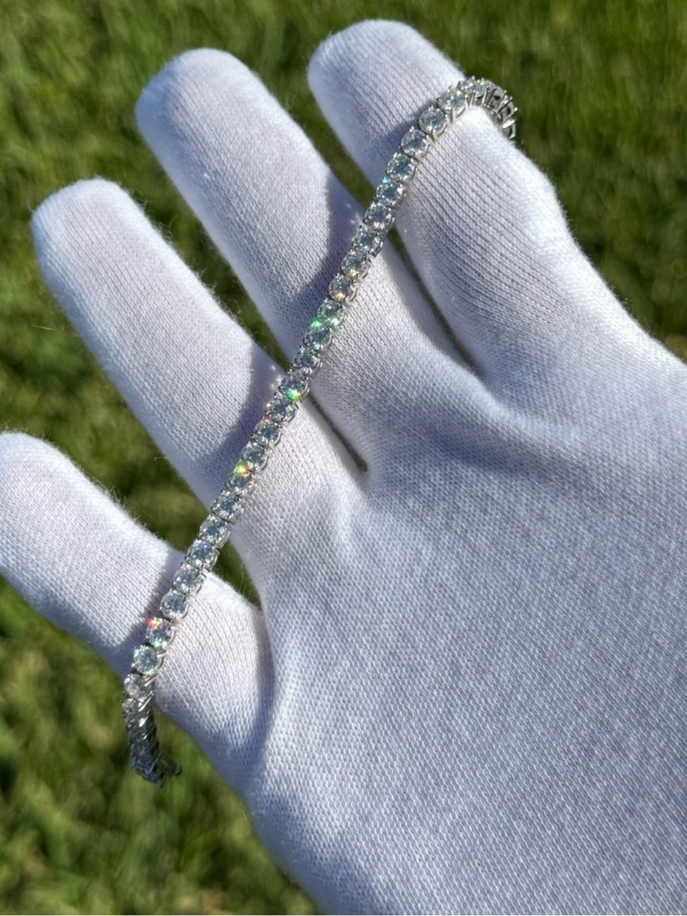 925 Silver, 11.7CTW Moissanite Tennis Bracelet